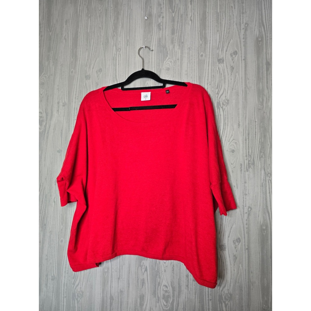 Cabi Cartwheel Pullover Red Knit Oversized High Low Sweater Style 5279 Mens M